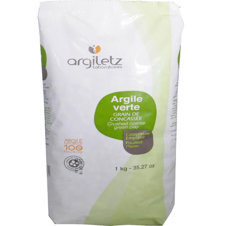 ARGILETZ GREEN CLAY, CRUSHED GRAINS, 1 K, CATAPLASM, POULTICE