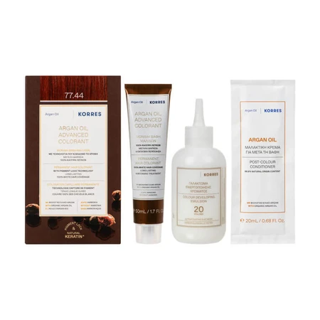 KORRES ACEITE DE ARGÁN TINTE PARA EL CABELLO 77.44 RUBIO COBRE INTENSO