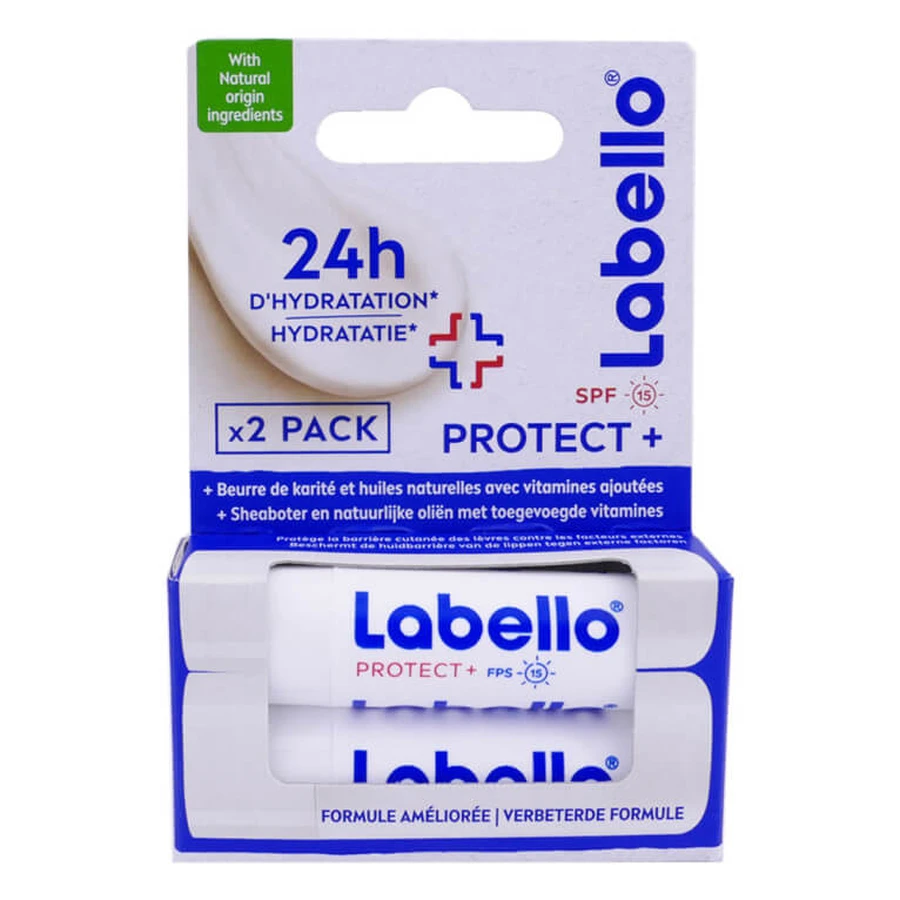 LABELLO PROTECT+ SPF 15 LIPPENBALSEMSTICKS 2 X 4,8 g