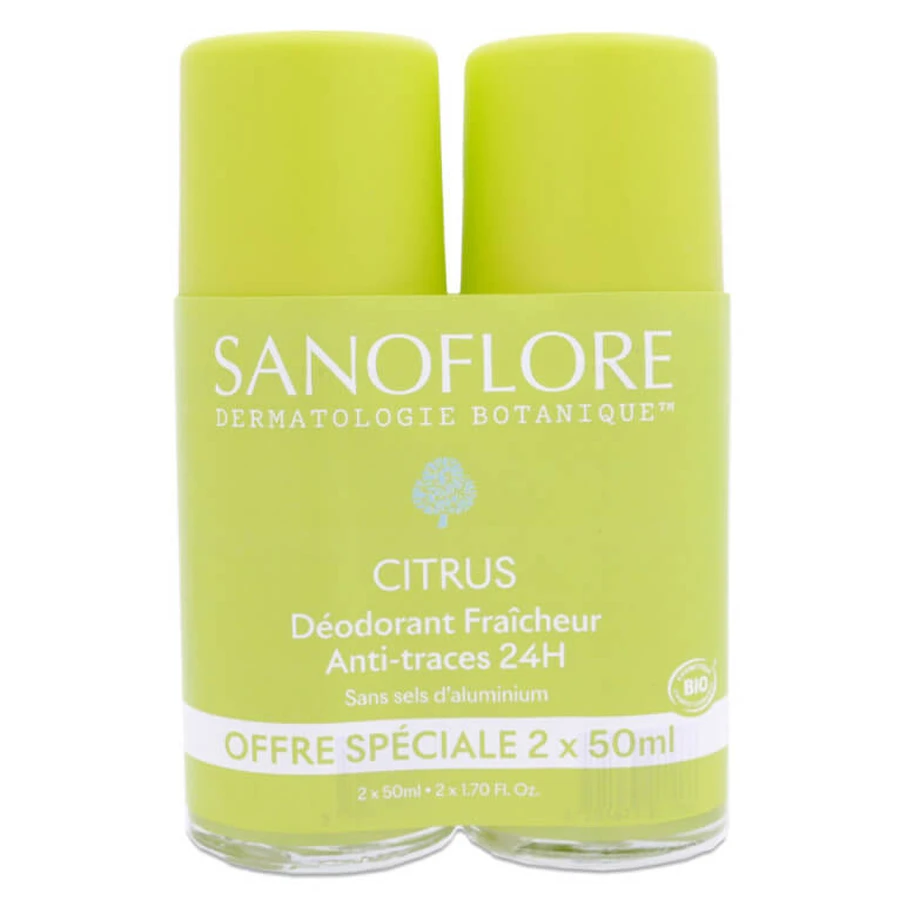 SANOFLORE BIOLOGISCHE DEODORANT MET CITRUSFRISHEID, 2-PACK (ELK 50 ML)