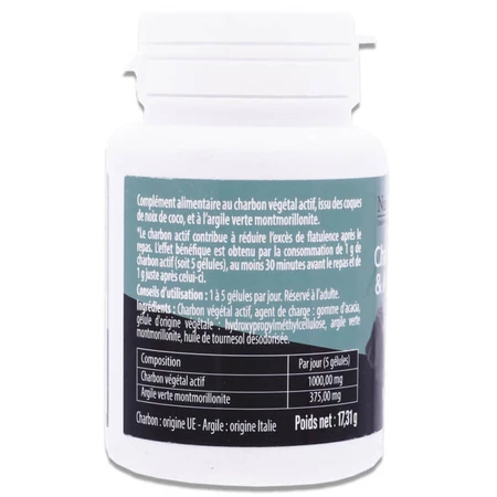 NUT'EXEL: CARBÓN VEGETAL ACTIVADO Y ARCILLA VERDE, 30 CÁPSULAS