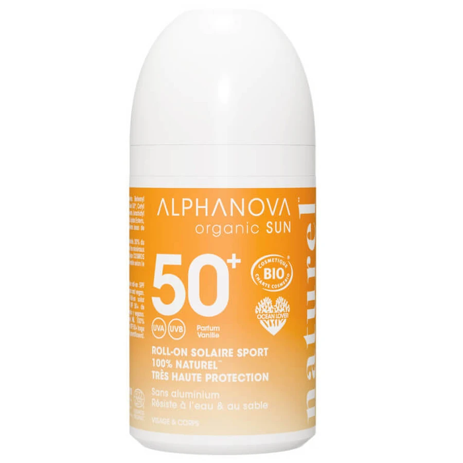 ALPHANOVA CREMA SOLAR DEPORTIVA ECOLÓGICA EN ROLL-ON SPF 50+ NATURAL 50 G