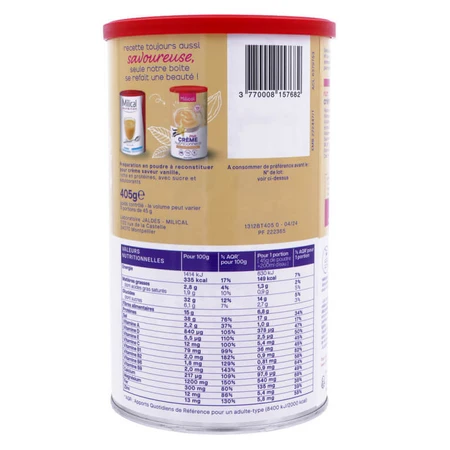 MILICAL MY NUTRITIVE CREAM, VANILLE-AROMA, 405 G