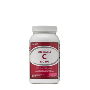 Gnc Kauwtabletten C 100 Mg, Kauwbare Vitamine C Voor Kinderen, Met Bioflavonoïden, Acerola En Appel Poeder,180 Tb