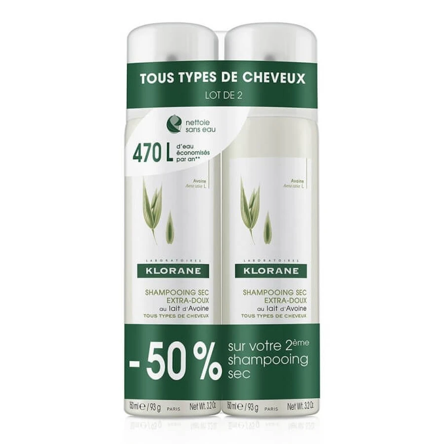 KLORANE EXTRA-SANFTES TROCKENSHAMPOO, 2ER-PACK À 150 ML