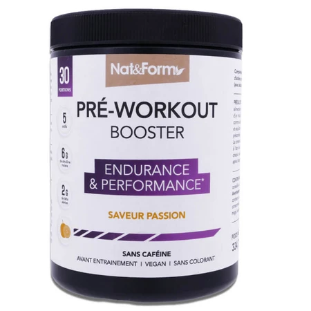 NAT & FORM PRE-WORKOUT BOOSTER 30 PORTIES, PASJESVRUCHTSMAAK