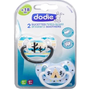 DODIE PHYSIOLOGICAL PACIFIERS + 18 M, PACK OF 2