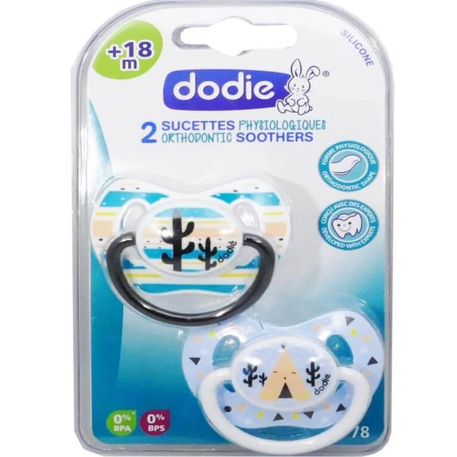 DODIE PHYSIOLOGICAL PACIFIERS + 18 M, PACK OF 2