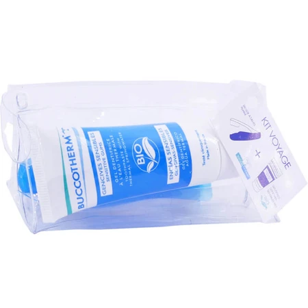 BUCCOTHERM TRAVEL KIT: 25ML TOOTHPASTE + FOLDABLE TOOTHBRUSH