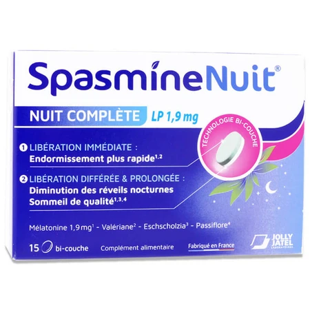 SPASMINE COMPLETE NIGHT 15 TWO-LAYER TABLETS