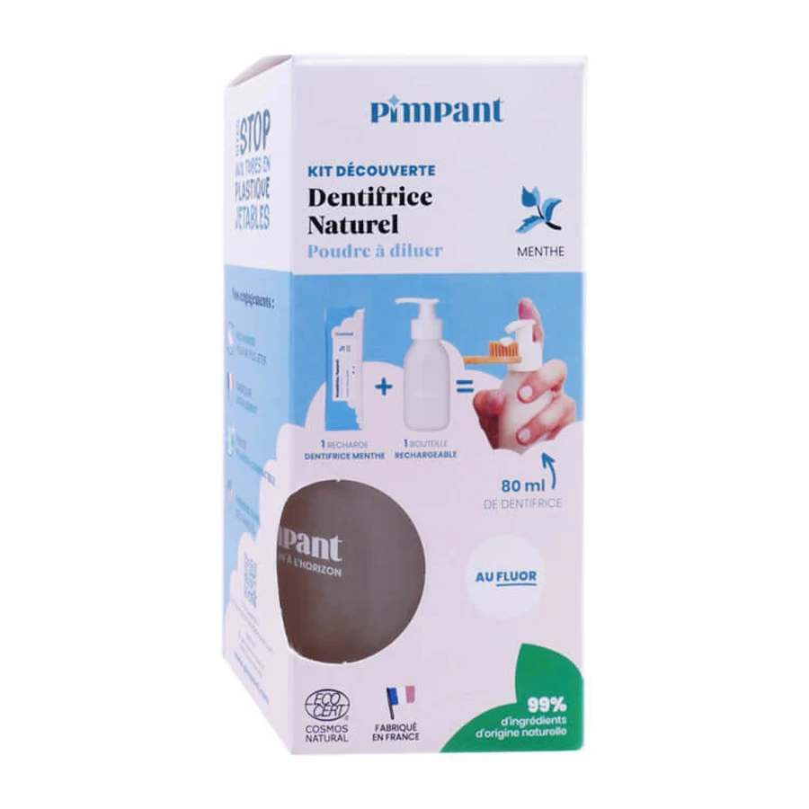 KIT DE PRUEBA DE PASTA DENTÍFRICA DE MENTA NATURAL DE PIMPANT