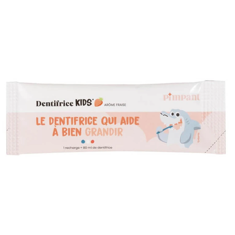 PIMPANT KIDS, PASTA DE DIENTES EN POLVO (PARA DILUIR) SABOR A FRESA, 8 G