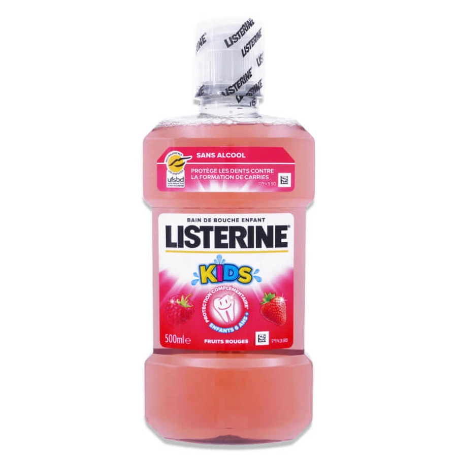 ENJUAGUE BUCAL LISTERINE KIDS SABOR A FRUTOS ROJOS, 500 ML