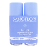 SANOFLORE ORGANIC COTTON FRESHNESS DEODORANT, PACK OF 2 X 50 ML