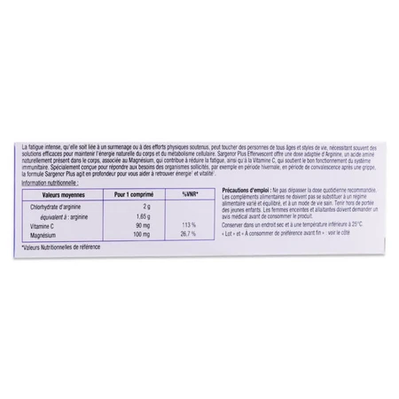 SARGENOR PLUS 14 EFFERVESCENT TABLETS