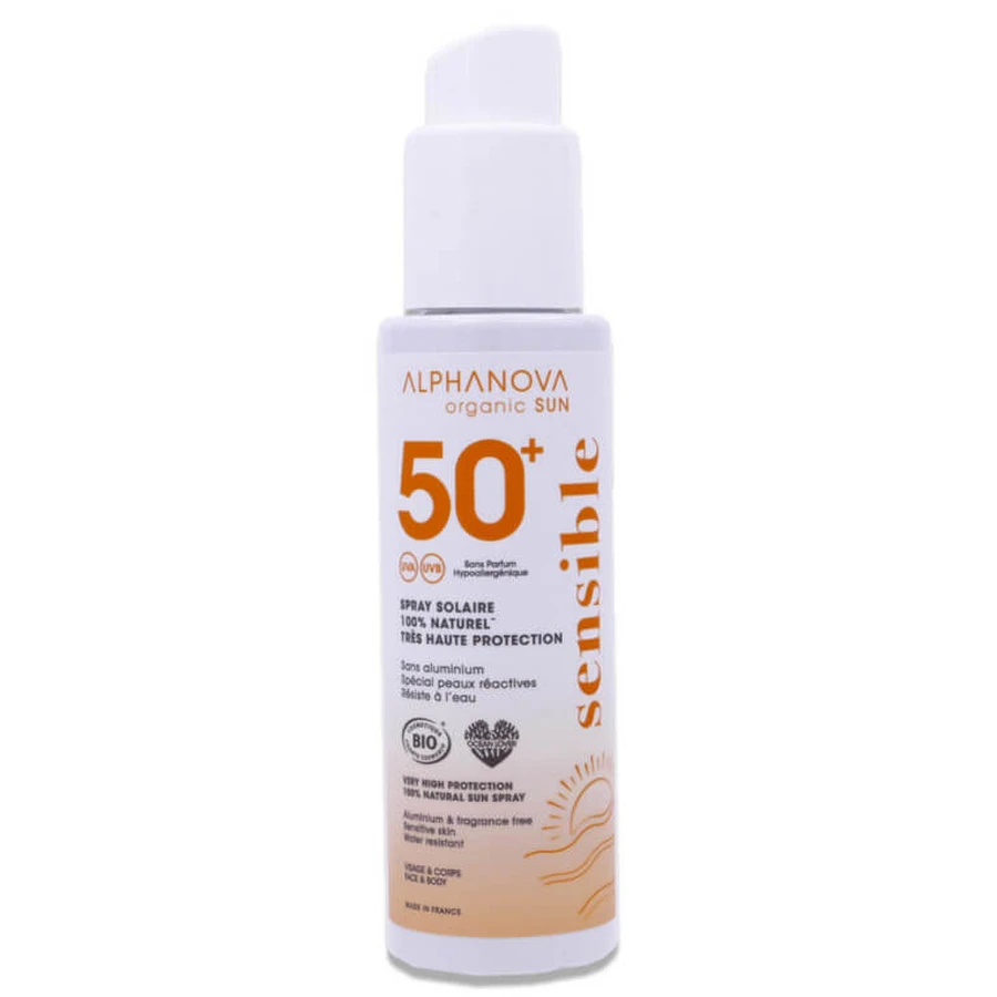 ALPHANOVA BIO SPRAY DE PROTECȚIE SOLARĂ SPF50+ PENTRU PIELE SENSIBILĂ 100G