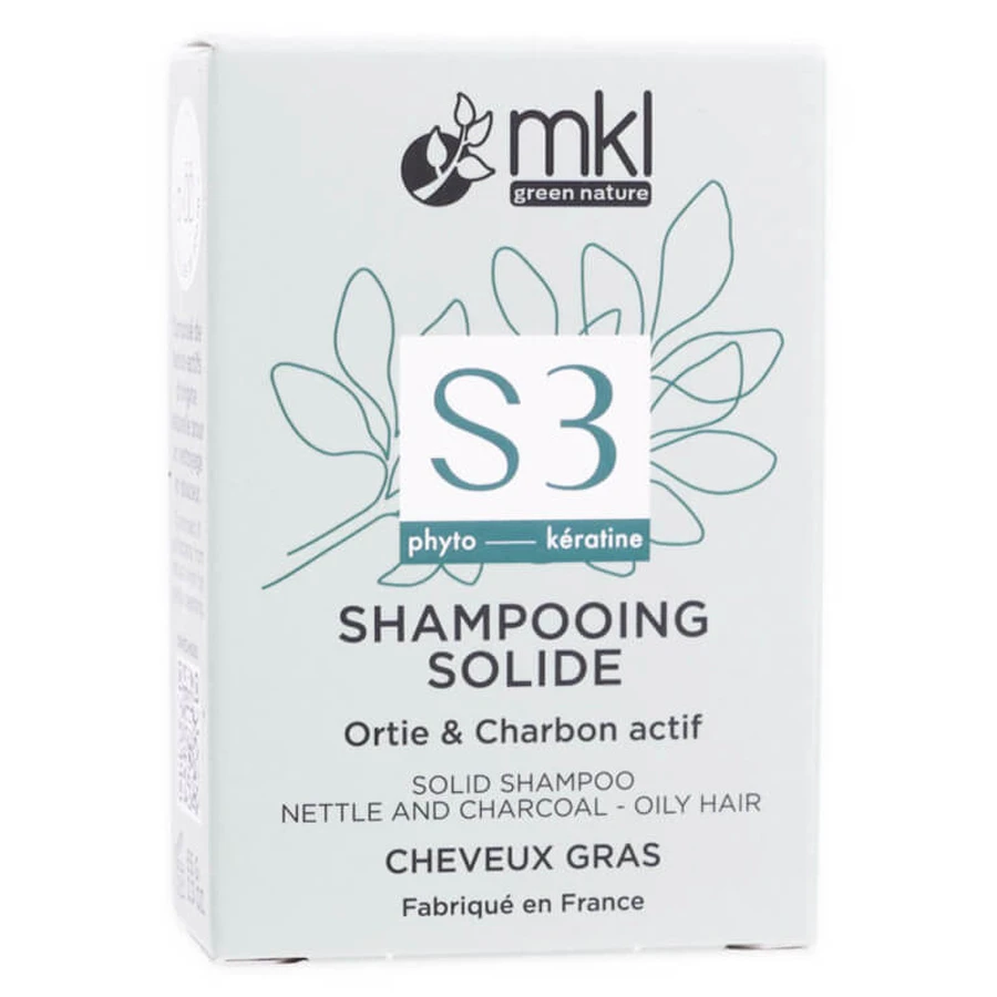 MKL S3 CHAMPÚ SÓLIDO CON ORTIGA Y CARBÓN ACTIVADO 65 g