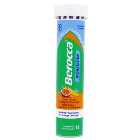 BEROCCA HIDRATACIÓN MANGO Y MARACUJÁ 16 COMPRIMIDOS EFERVESCENTES