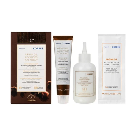 KORRES TINTE PERMANENTE PARA EL CABELLO CON ACEITE DE ARGÁN, CHOCOLATE 5.7