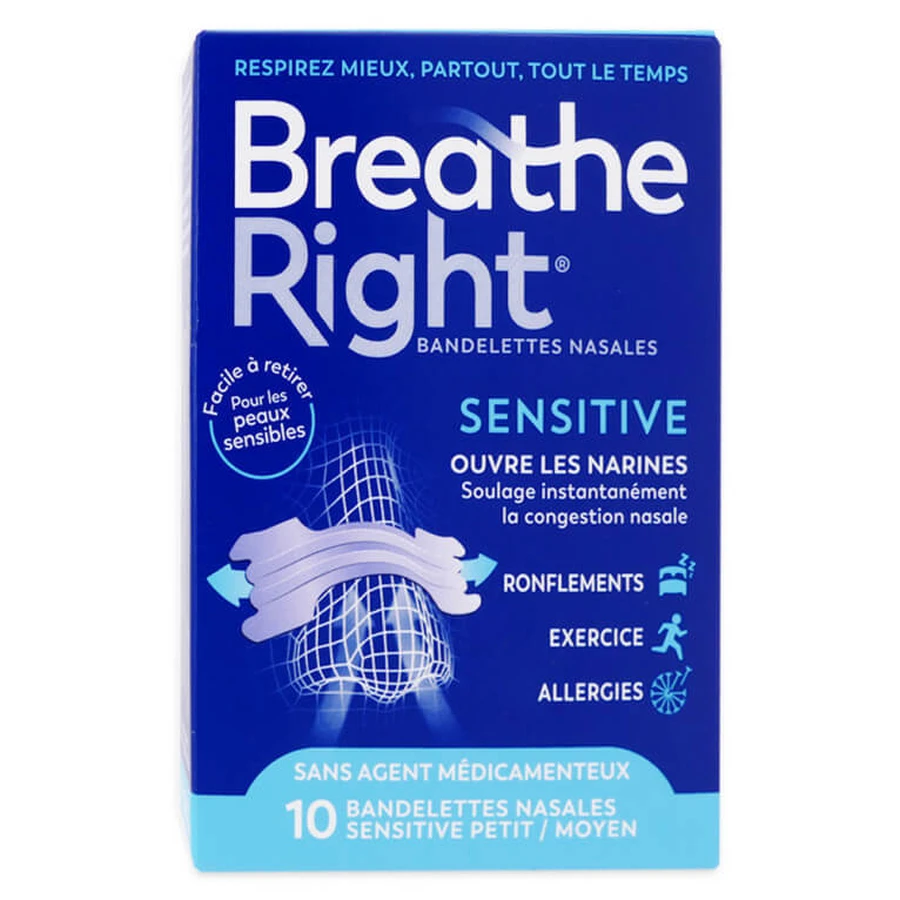 BREATH RIGHT NASAL STRIPS, SMALL/MEDIUM, 10-PACK