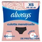 ALWAYS MENSTRUATIONSHOSEN, MITTLERE BIS STARKE BLUTUNG, GRÖSSE XS (36–38)