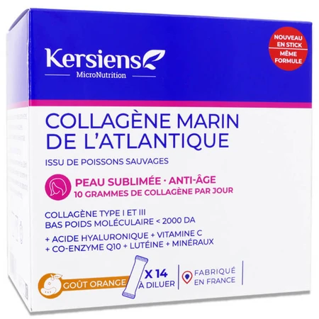 KERSIENS MARINE COLLAGEN ANTI-AGING HUIDVERBETERAAR 14 STICKS, SINAASAPPELSMAAK
