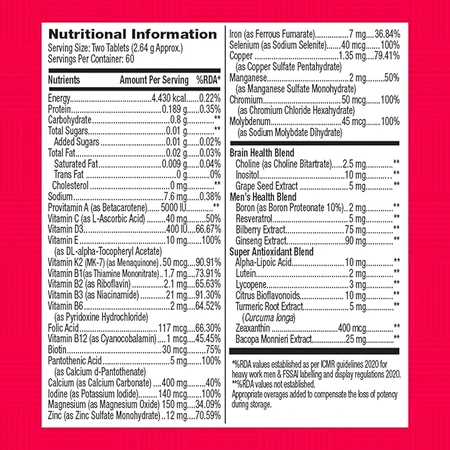 Gnc Mega Men 50 Plus, Multivitamin Complex For Men, 60 Tb
