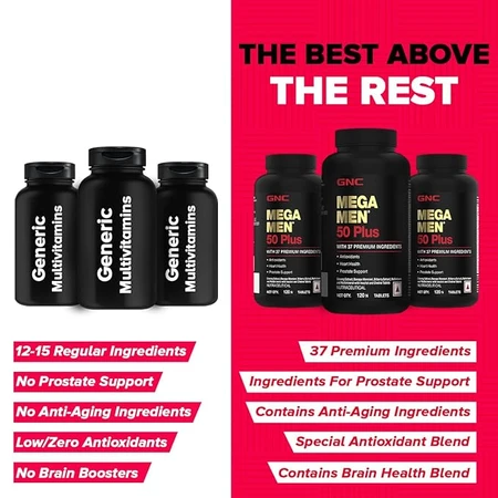 Gnc Mega Men 50 Plus, Multivitamin Complex For Men, 60 Tb