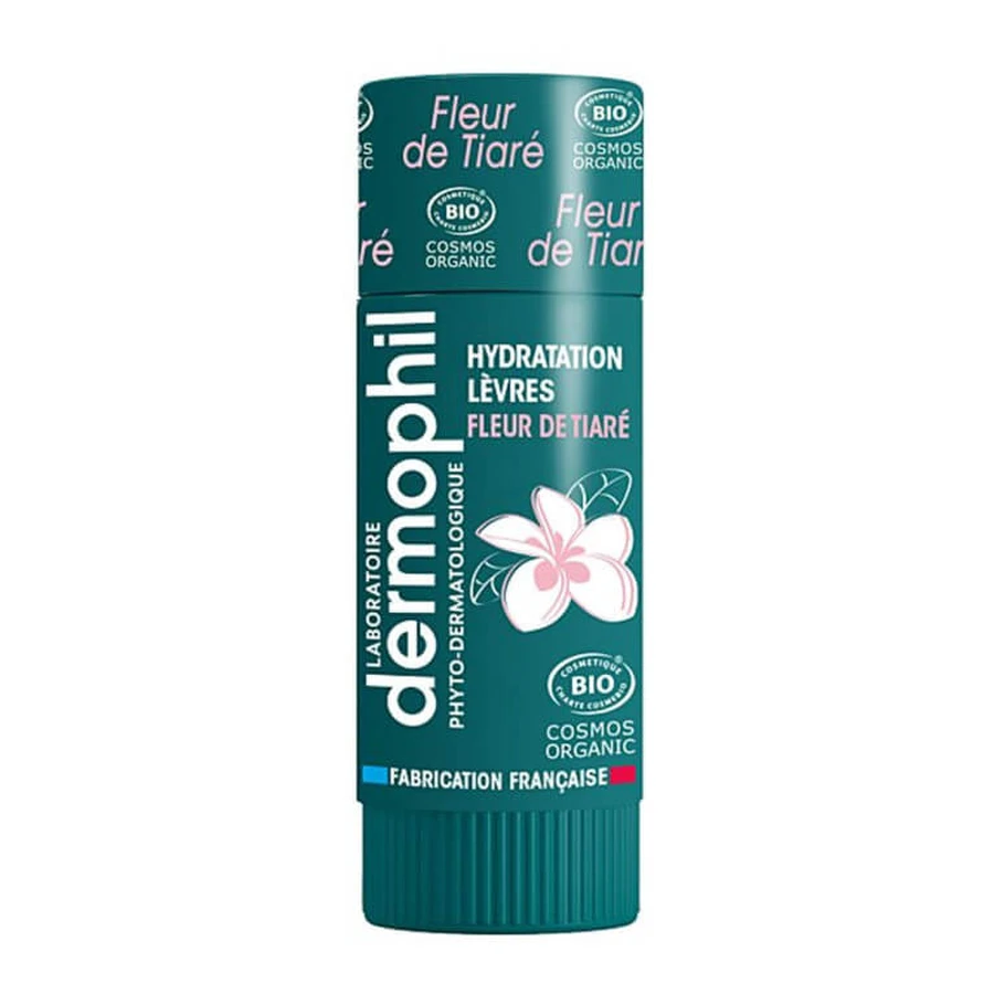 BÁLSAMO LABIAL DE FLOR DE TIARE ECOLÓGICO DE DERMOPHIL, 4 G