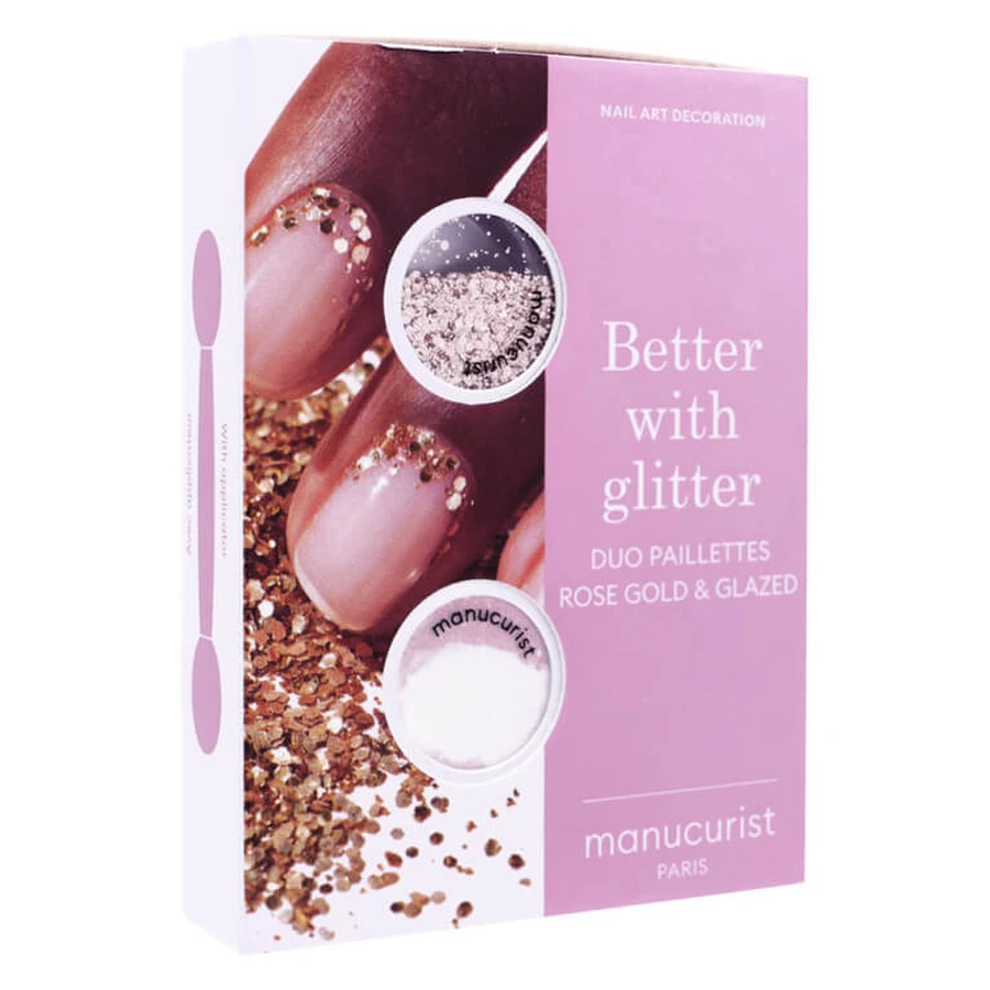 MANUCURIST DUO: ROSE GOLD GLITTER & GLAZED