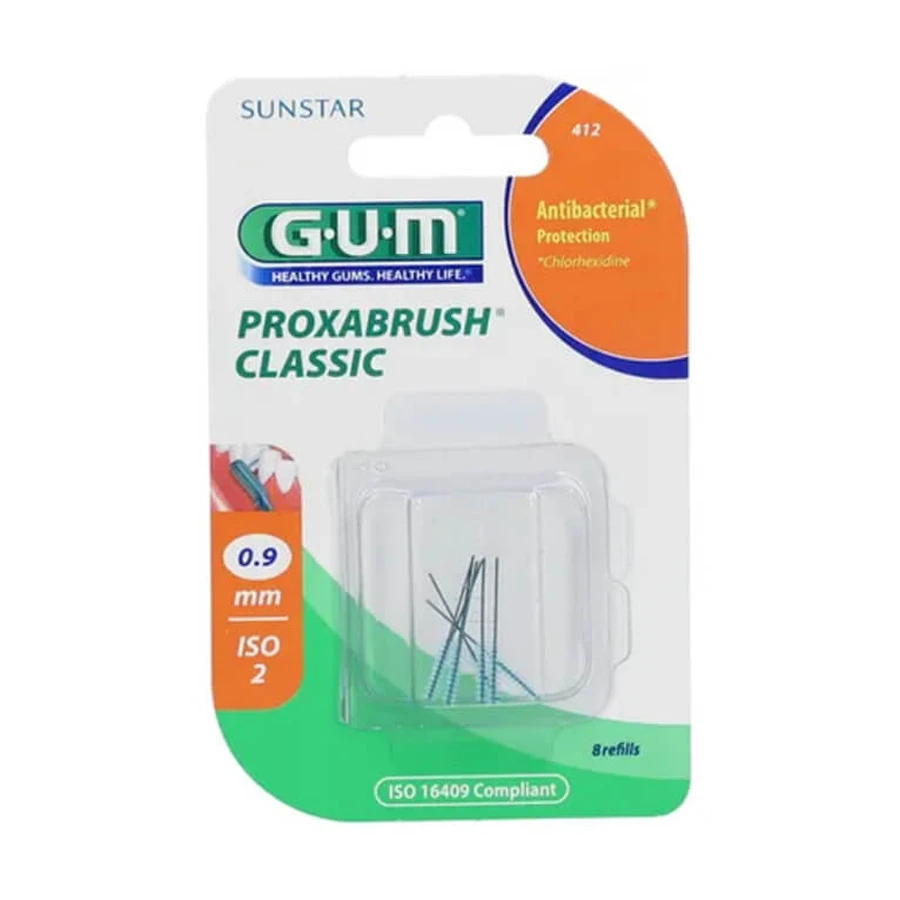 GUM PROXABRUSH CLASSIC 8 REFILLS 0.9MM No. 412