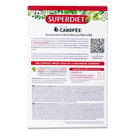 SUPERDIET GINKGO BILOBA 20 AMPOULES