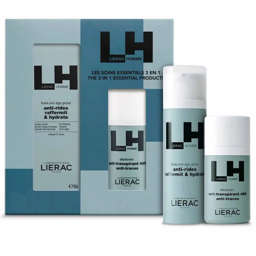 LIERAC HOMME ESSENTIAL CARE GIFT SET: ANTI-AGING SERUM + DEODORANT