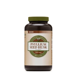 Gnc Natural Brand Psyllium Seed Husk 500 Mg, Semilla de Psyllium Decordada, 180 Cps
