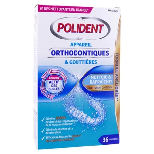 POLIDENT NETTOYANT APPAREILS ORTHODONTIQUES 36 COMPRIMES