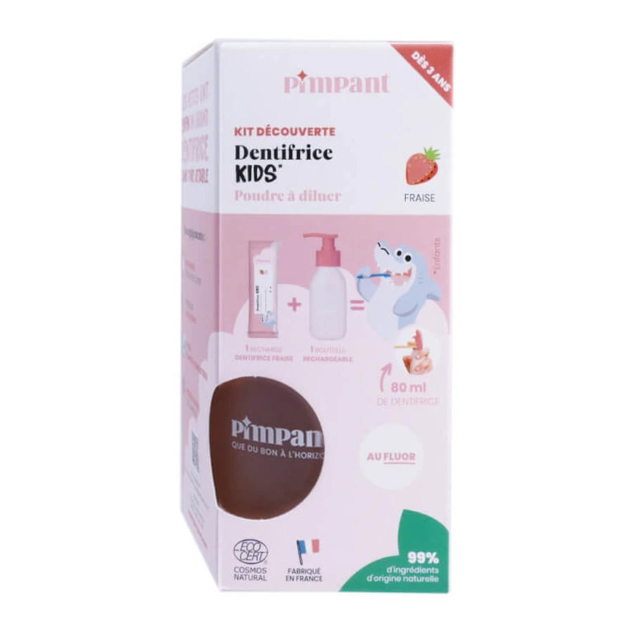 PIMPANT KIDS' STRAWBERRY TOOTHPASTE DISCOVERY KIT