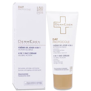 DERMEDEN DAY PROTOCOL 4-IN-1 CREAM SPF 50, 50 ML, FOR COMBINATION TO OILY SKIN