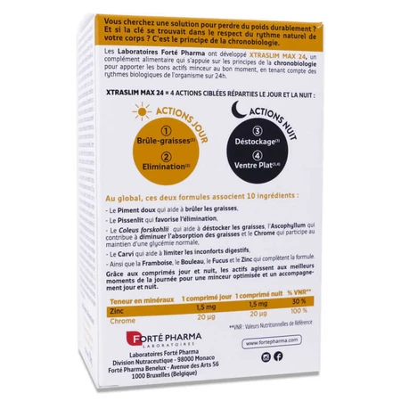 FORTE PHARMA XTRA SLIM MAX 24 DAY & NIGHT WEIGHT LOSS 60 TABLETS