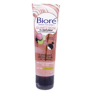 BIORE PORIËNVERKLEINENDE SCRUB MET ROZENKWARTS + HOUTSKOOL 110 ML