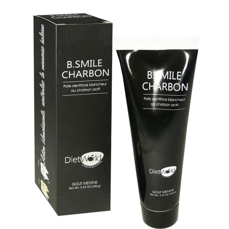 B.SMILE ZAHNPASTE MIT HOLZKOHLE, MINZGESCHMACK, 100 g, DIET WORLD