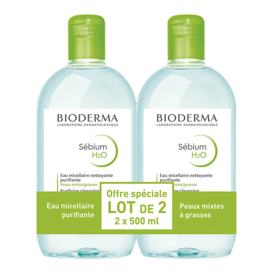 BIODERMA SEBIUM H2O 2-PACK * 500 ml! MAX. 3 PER BESTELLING!