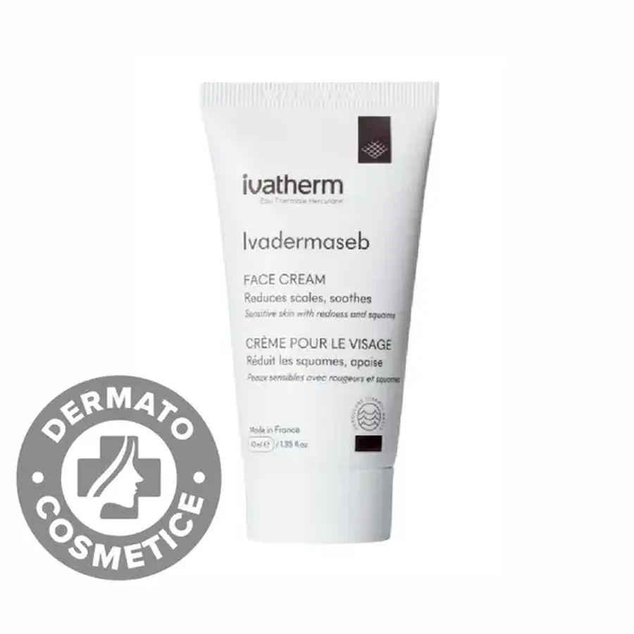 Crema para pieles sensibles con rojeces y descamación Ivadermaseb, 40 ml, Ivatherm