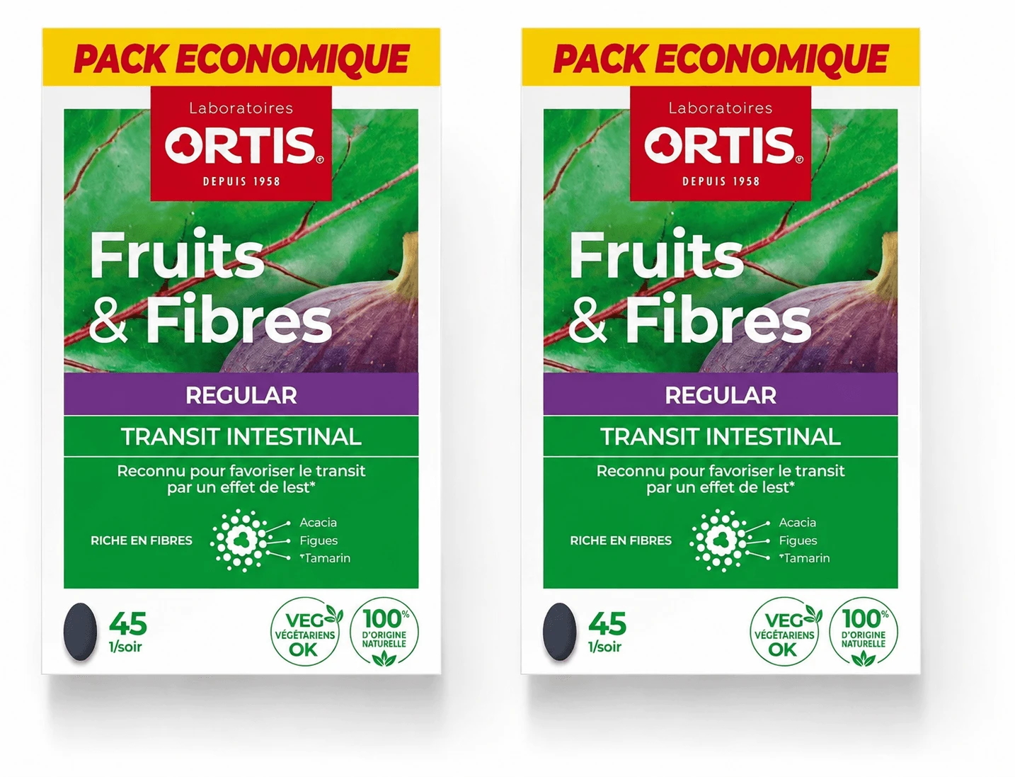Ortis Fruits & Fibers Regular, 2x45 tablets