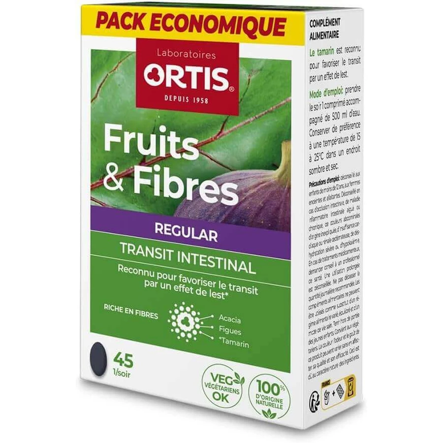 Ortis Fruits & Fibers Regular, 2x45 tablets