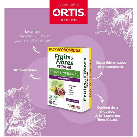 Ortis Fruits & Fibers Regular, 2x45 tablets