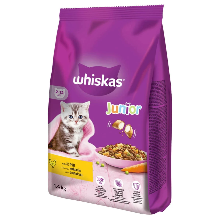 WHISKAS Junior, Kip, droogvoer voor jonge katten, 1,4 kg