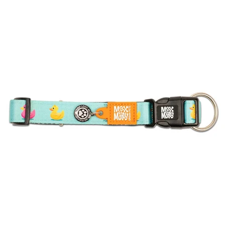 MAX & MOLLY Smart ID Ducklings, dog collar, adjustable, polyester, blue, trident buckle, XS