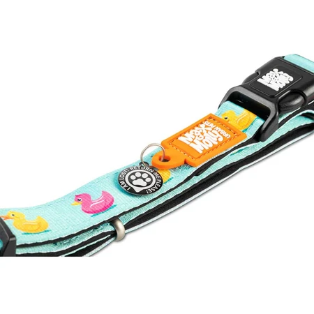 MAX & MOLLY Smart ID Ducklings, hondenhalsband, verstelbaar, polyester, blauw, trident-gesp, S