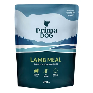 PRIMA DOG Maaltijd, XS-XL, Lamsvlees, nat hondenvoer in zakjes (in aspic), doos, 260 g x 12 zakjes