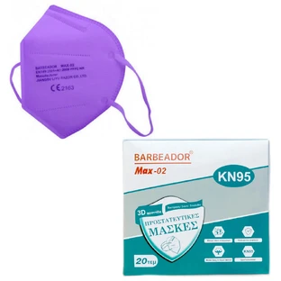 Barbeador High-Protection FFP2/KN95 Mask, Purple, 20-pack